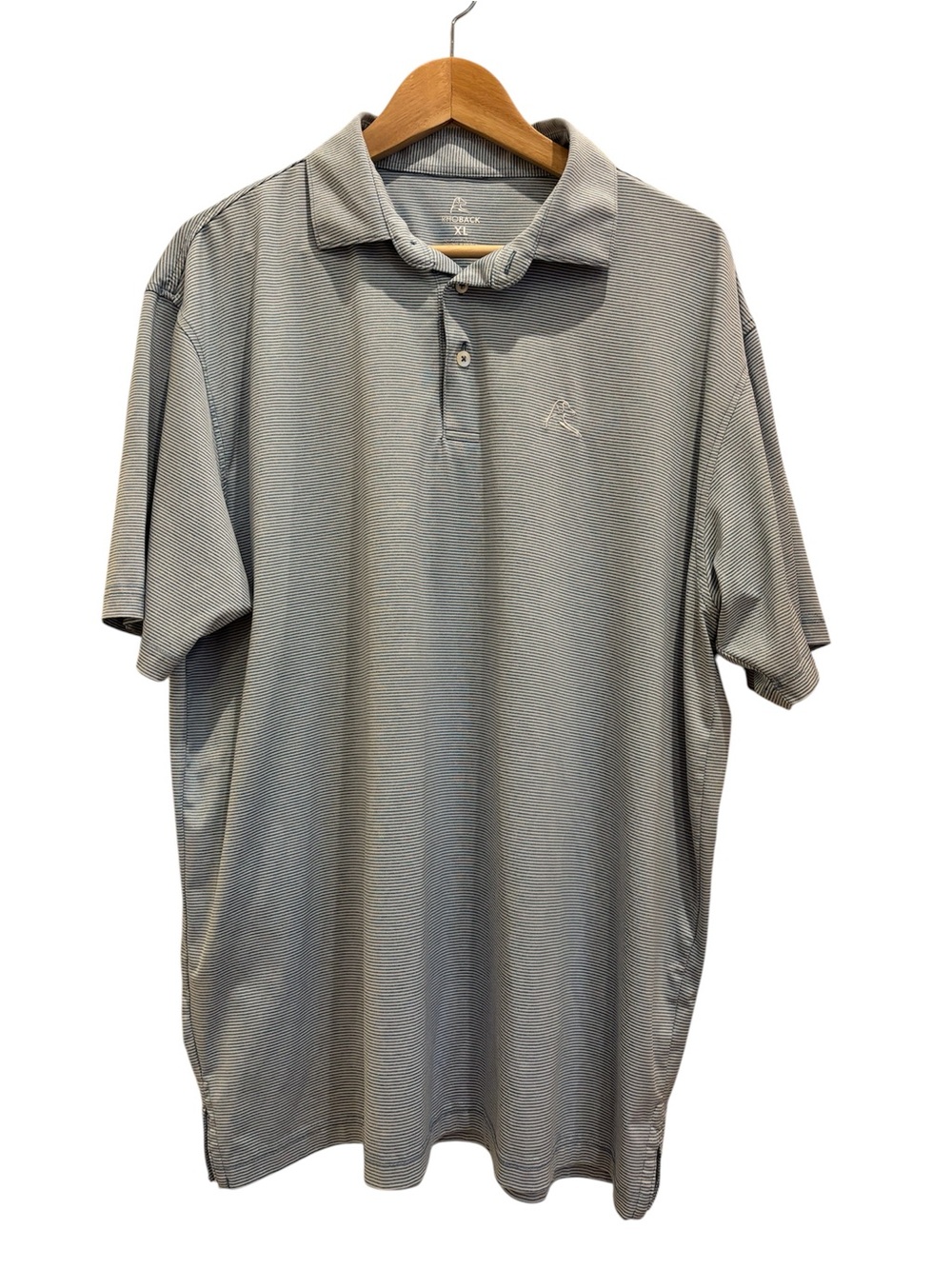 Rhoback Men’s Polo Blue Striped Shirt Size XL